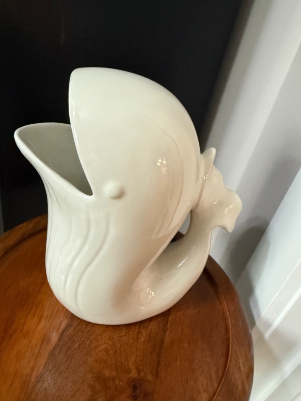 Two’s Company White Ceramic Whale Vase Planter Coastal Decor